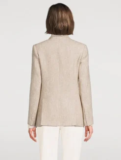 Double-Breasted Tweed Blazer