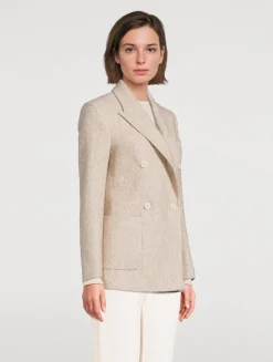 Double-Breasted Tweed Blazer