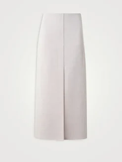 Double-Face Linen Midi Skirt