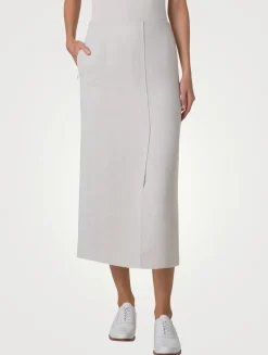 Double-Face Linen Midi Skirt