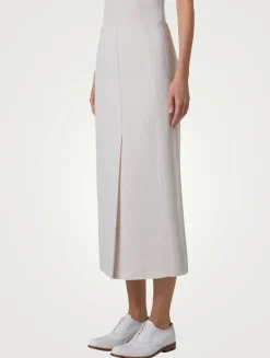Double-Face Linen Midi Skirt