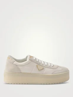 Downtown Bold Nylon And Suede Sneakers