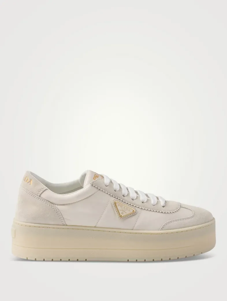 Downtown Bold Nylon And Suede Sneakers