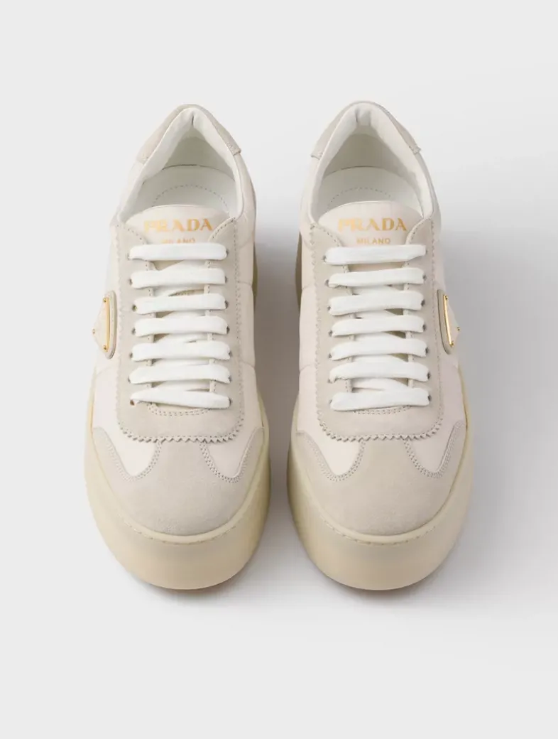 Downtown Bold Nylon And Suede Sneakers