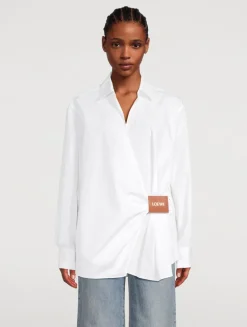 Draped Asymmetrical Wrap Shirt