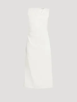 Draped Crêpe Midi Dress