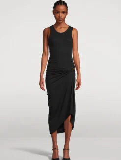 Draped Jersey Tank Dress