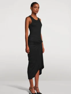 Draped Jersey Tank Dress