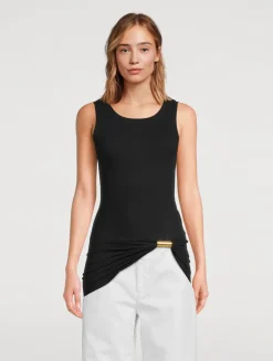 Draped Jersey Tank Top