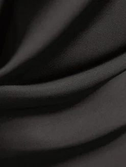 Draped Satin Halter Dress