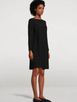 Draped Techno Cady Midi Dress