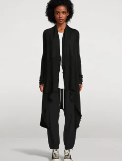 Draped Wool Cardigan