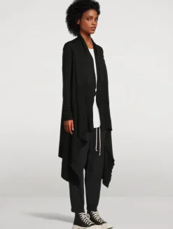 Draped Wool Cardigan