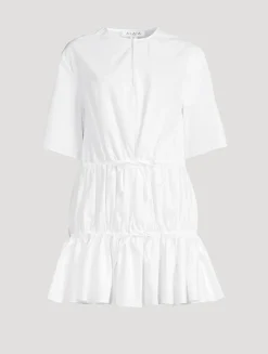 Drawstring Poplin Mini Dress