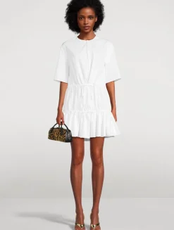 Drawstring Poplin Mini Dress