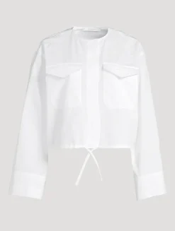 Drawstring Poplin Shirt