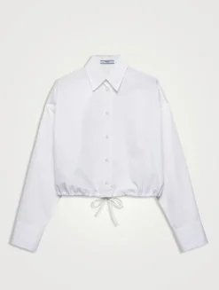 Drawstring Poplin Shirt