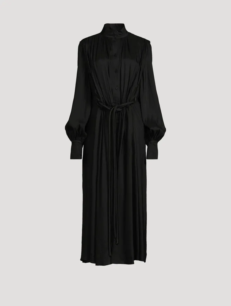 Drawstring Shirt Dress