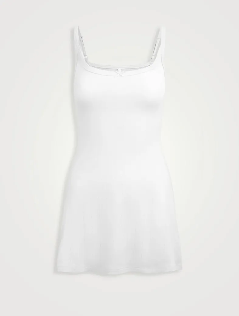 Drop Needle Pointelle Cami Mini Dress