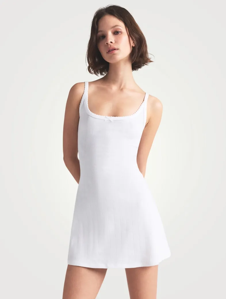 Drop Needle Pointelle Cami Mini Dress