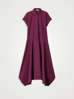Drop-Waist Poplin Shirt Dress