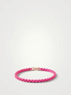 Dy Bel Aire Chain Bracelet In Hot Pink With 14k Rose Gold Accent