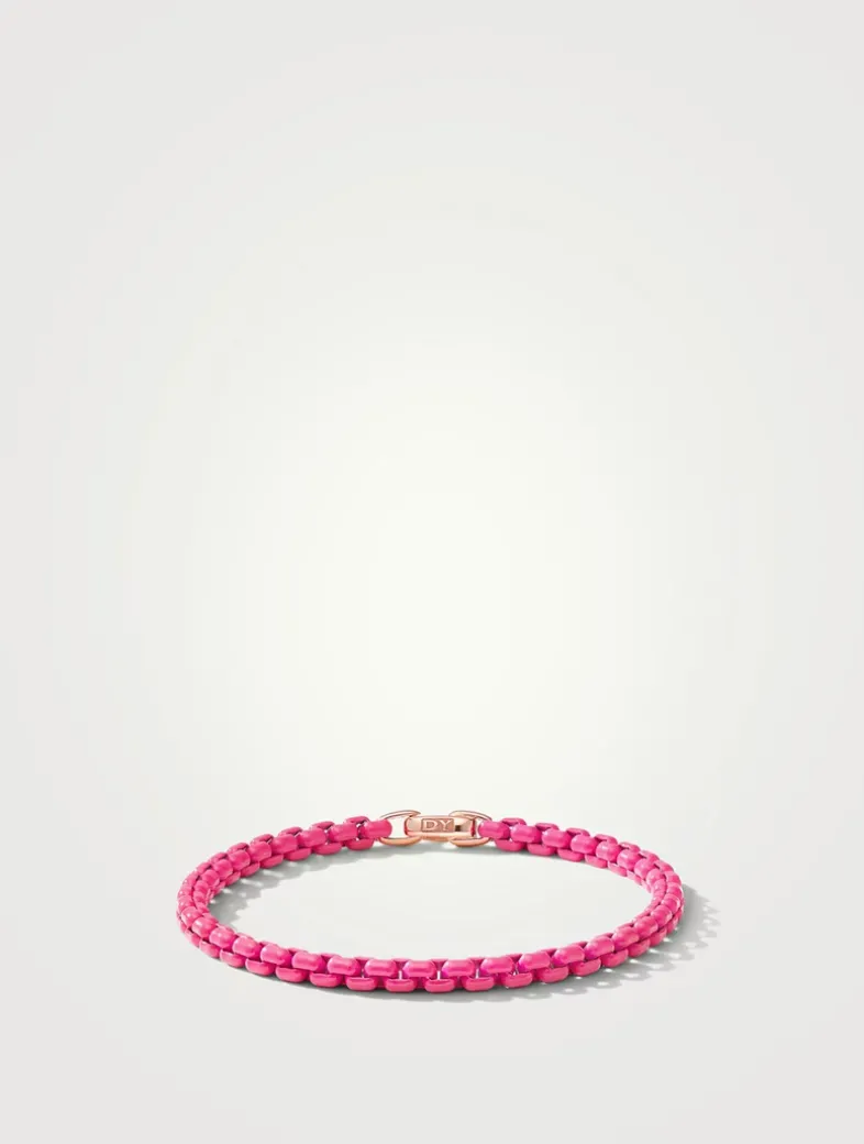 Dy Bel Aire Chain Bracelet In Hot Pink With 14k Rose Gold Accent