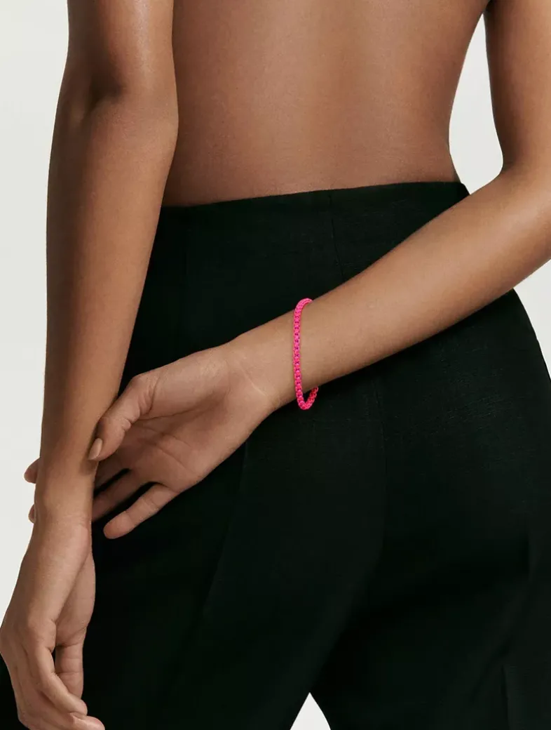 Dy Bel Aire Chain Bracelet In Hot Pink With 14k Rose Gold Accent