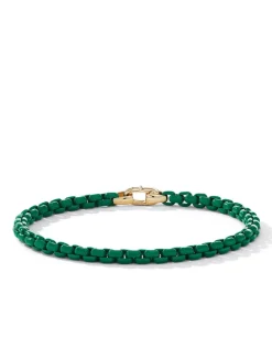 Dy Bel Aire Color Box Chain Bracelet In White Acrylic With 14k Yellow Gold Accent, 4mm