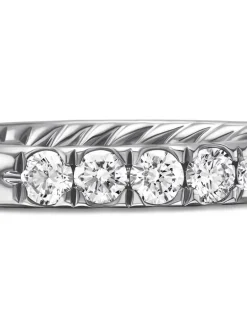 Dy Eden Partway Band Ring In Platinum With Diamonds, 2.8mm
