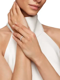 Dy Eden Partway Band Ring In Platinum With Diamonds, 2.8mm