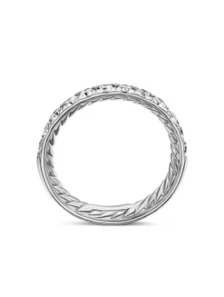 Dy Eden Partway Band Ring In Platinum With Diamonds, 2.8mm