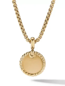 Dy Elements® Disc Pendant In 18k Yellow Gold With Pavé Diamonds