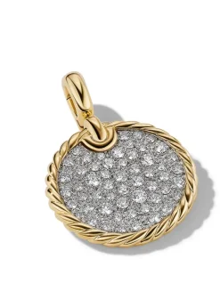 Dy Elements® Disc Pendant In 18k Yellow Gold With Pavé Diamonds