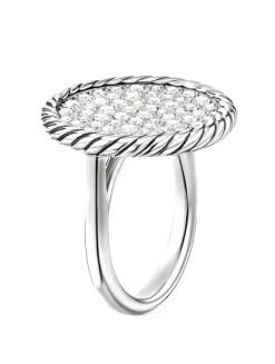 Dy Elements® Ring In Sterling Silver With Pavé Diamonds