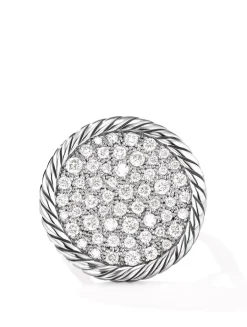 Dy Elements® Ring In Sterling Silver With Pavé Diamonds