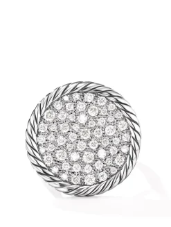 Dy Elements® Ring In Sterling Silver With Pavé Diamonds