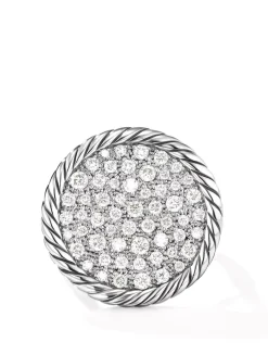 Dy Elements® Ring In Sterling Silver With Pavé Diamonds