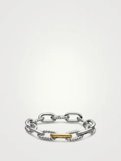 Dy Madison® Chain Bracelet In Sterling Silver With 18k Yellow Gold, 11mm