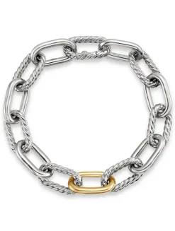 Dy Madison® Chain Bracelet In Sterling Silver With 18k Yellow Gold, 11mm