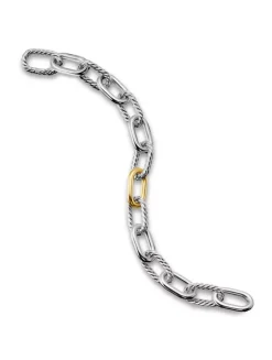 Dy Madison® Chain Bracelet In Sterling Silver With 18k Yellow Gold, 11mm