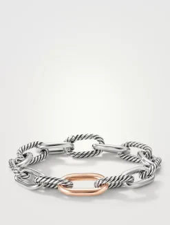 Dy Madison® Chain Bracelet In Sterling Silver With 18k Rose Gold, 11mm