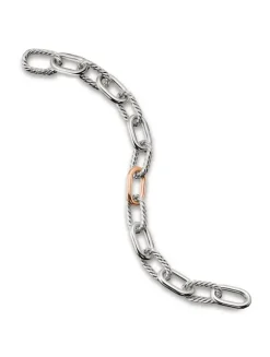 Dy Madison® Chain Bracelet In Sterling Silver With 18k Rose Gold, 11mm