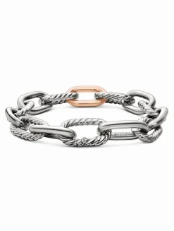 Dy Madison® Chain Bracelet In Sterling Silver With 18k Rose Gold, 11mm