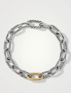 Dy Madison® Chain Bracelet In Sterling Silver With 18k Yellow Gold, 8.5mm