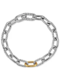 Dy Madison® Chain Bracelet In Sterling Silver With 18k Yellow Gold, 8.5mm