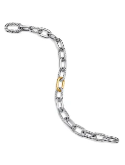 Dy Madison® Chain Bracelet In Sterling Silver With 18k Yellow Gold, 8.5mm