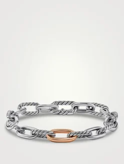 Dy Madison® Chain Bracelet In Sterling Silver With 18k Rose Gold, 8.5mm