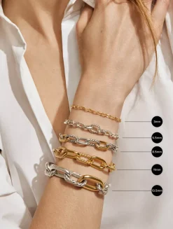 Dy Madison® Chain Bracelet In Sterling Silver With 18k Rose Gold, 8.5mm