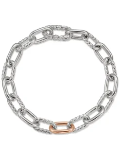 Dy Madison® Chain Bracelet In Sterling Silver With 18k Rose Gold, 8.5mm
